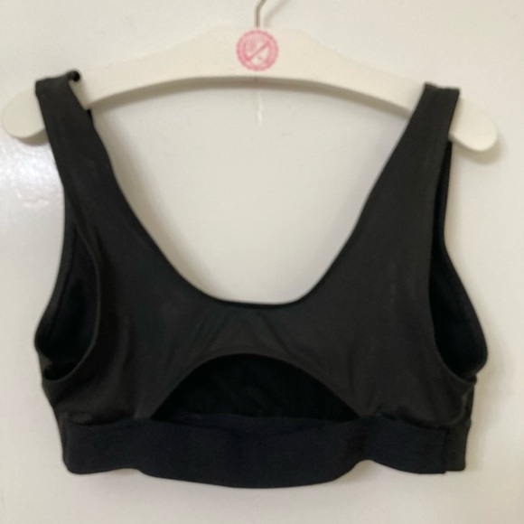 Victoria’s Secret Pink Ultimate Square-Neck Sports Bra Black Sparkle Size Large - Picture 12 of 17
